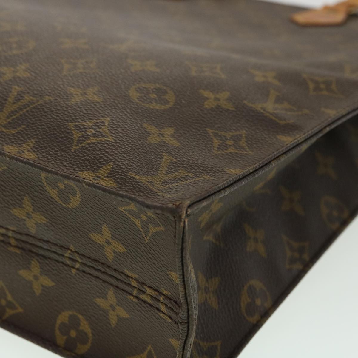 LOUIS VUITTON Monogram Sac Plat Hand Bag M51140 LV Auth hs1287