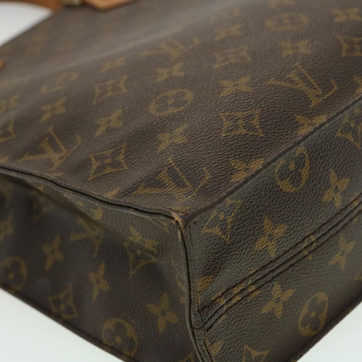 LOUIS VUITTON Monogram Sac Plat Hand Bag M51140 LV Auth hs1287