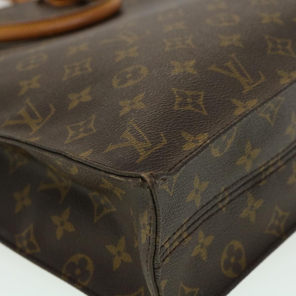 LOUIS VUITTON Monogram Sac Plat Hand Bag M51140 LV Auth hs1287