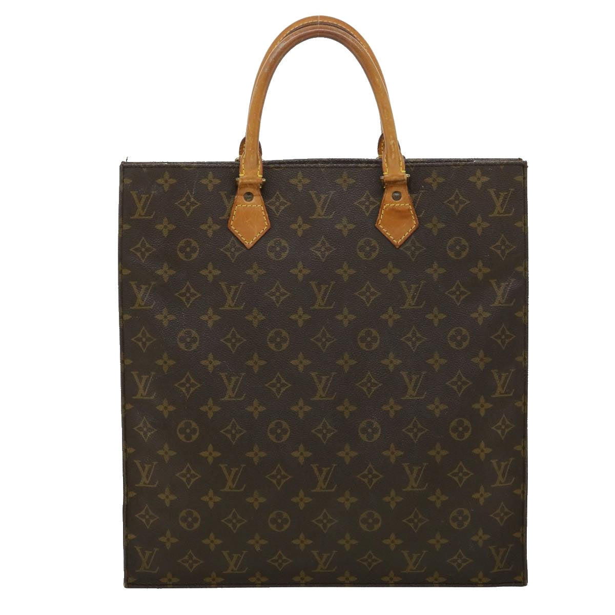 LOUIS VUITTON Monogram Sac Plat Hand Bag M51140 LV Auth hs1287