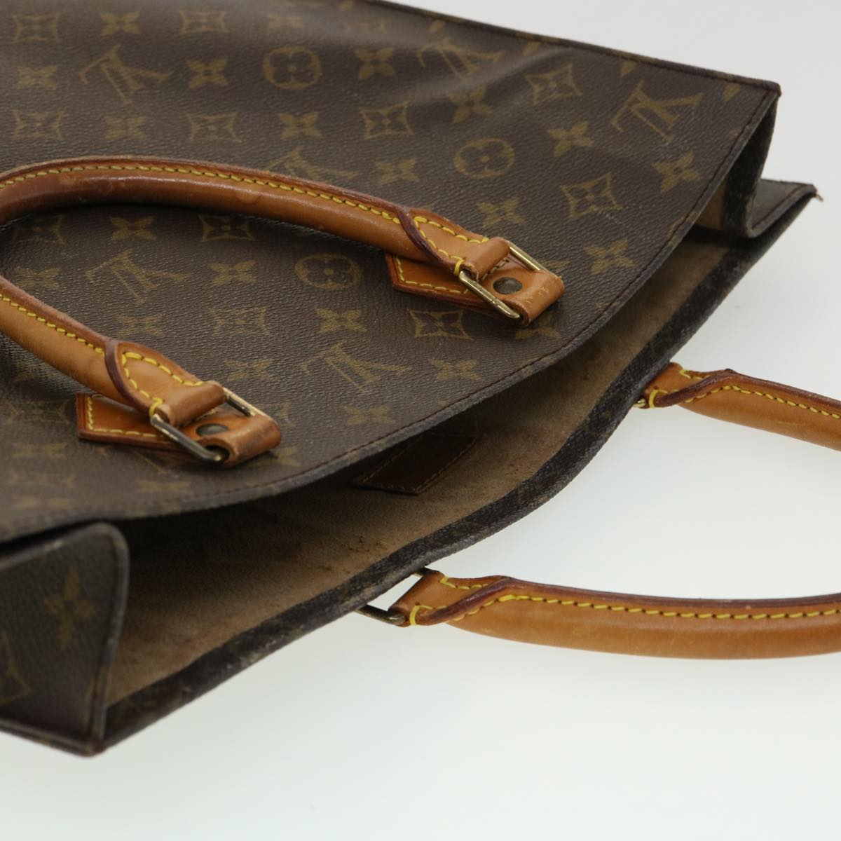 LOUIS VUITTON Monogram Sac Plat Hand Bag M51140 LV Auth hs1287