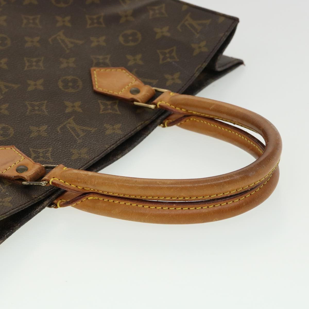 LOUIS VUITTON Monogram Sac Plat Hand Bag M51140 LV Auth hs1287