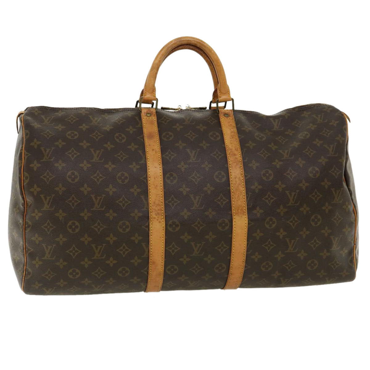 LOUIS VUITTON Monogram Keepall 55 Boston Bag M41424 LV Auth hs1292