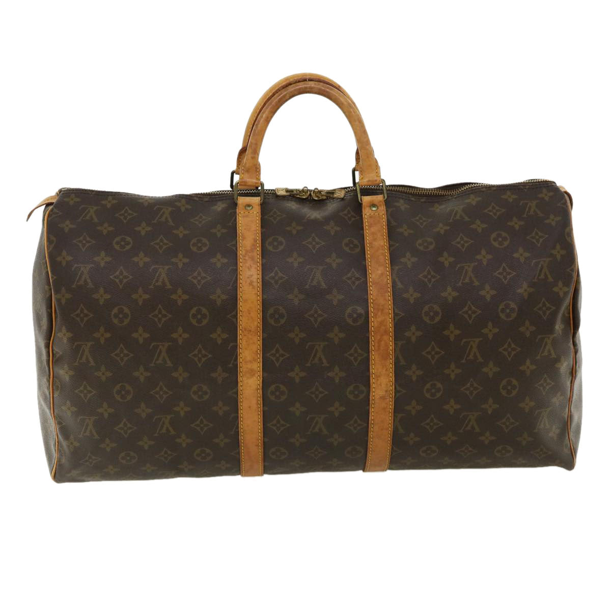 LOUIS VUITTON Monogram Keepall 55 Boston Bag M41424 LV Auth hs1292