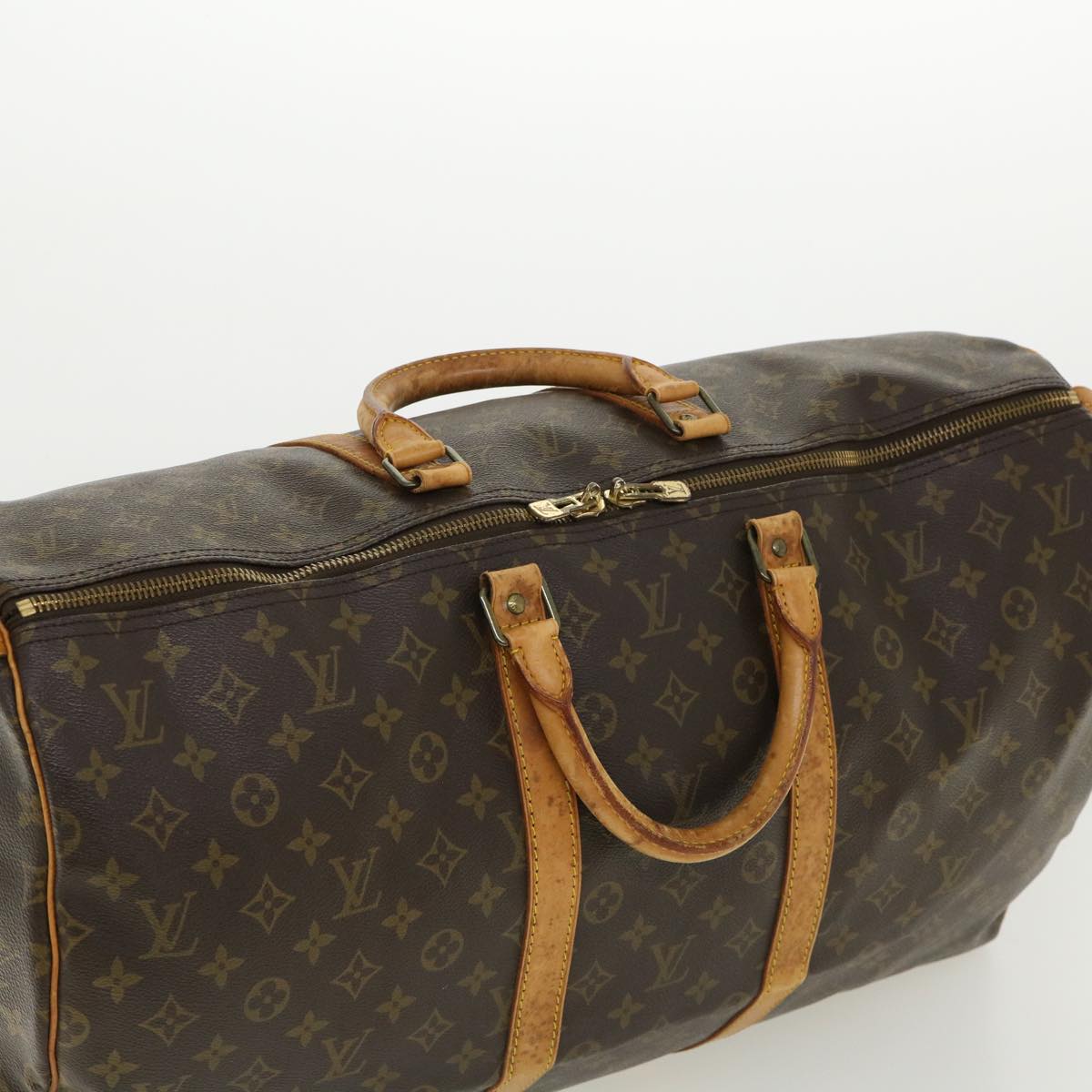 LOUIS VUITTON Monogram Keepall 55 Boston Bag M41424 LV Auth hs1292