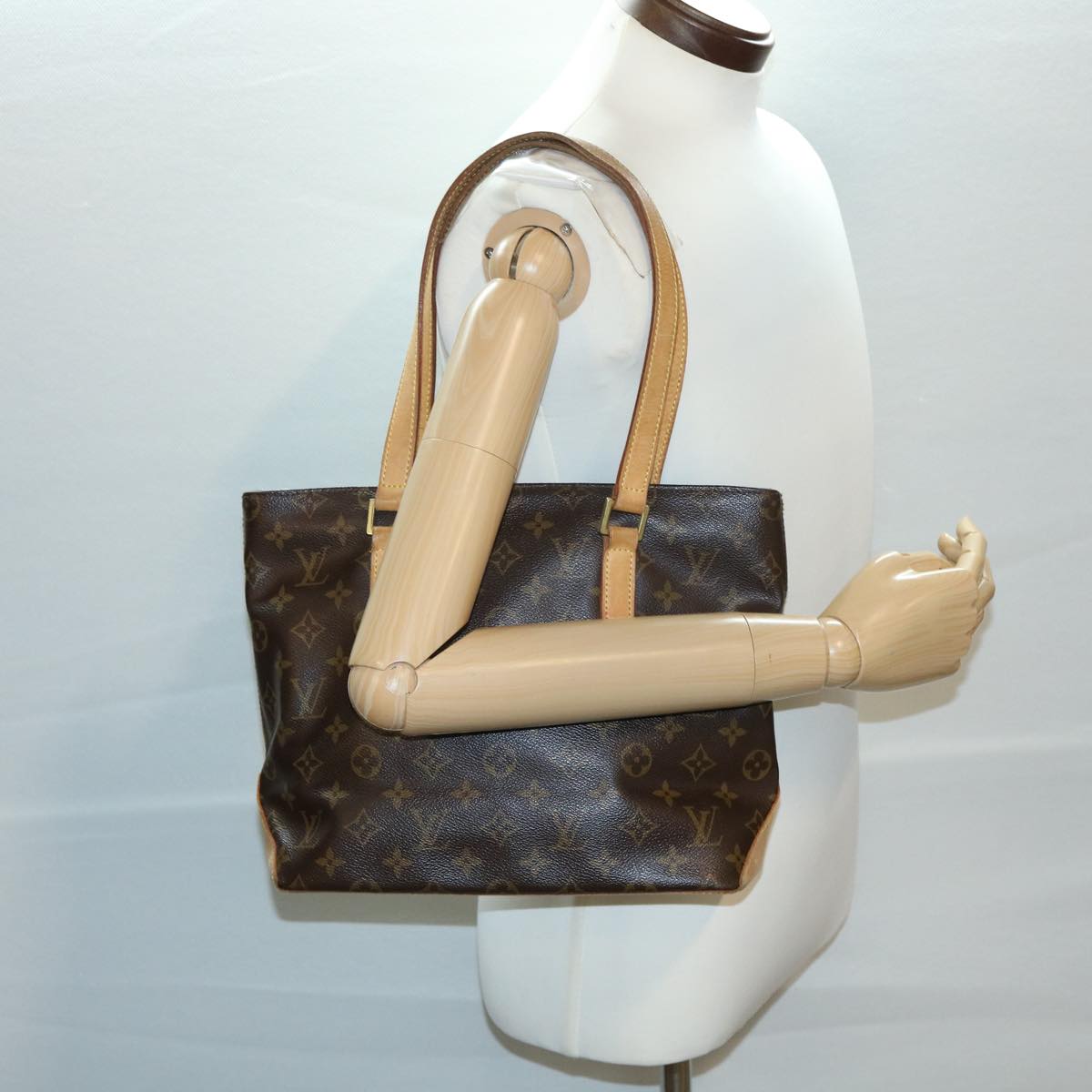 LOUIS VUITTON Monogram Cabas Piano Tote Bag M51148 LV Auth hs1316