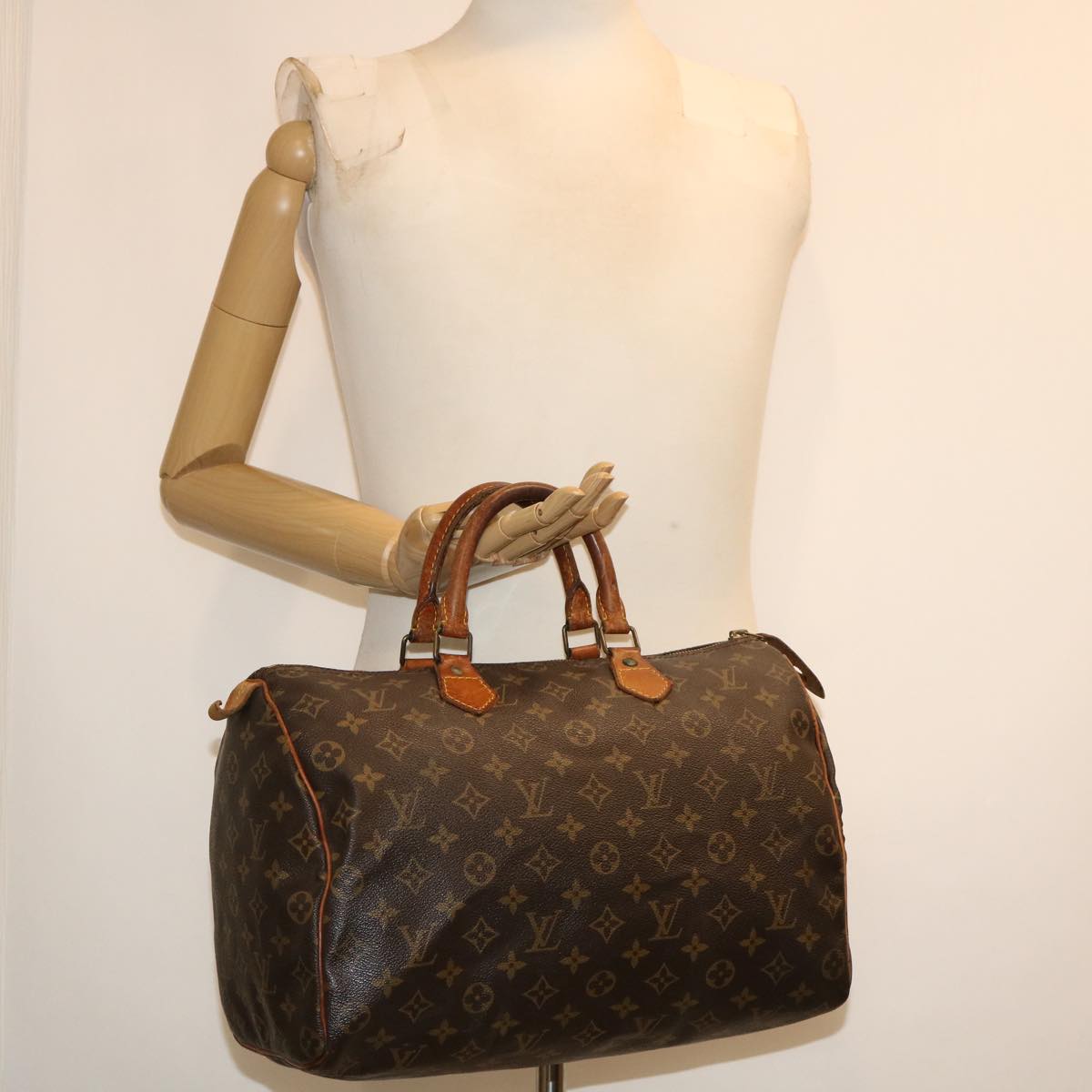 LOUIS VUITTON Monogram Speedy 35 Hand Bag M41524 LV Auth hs1442