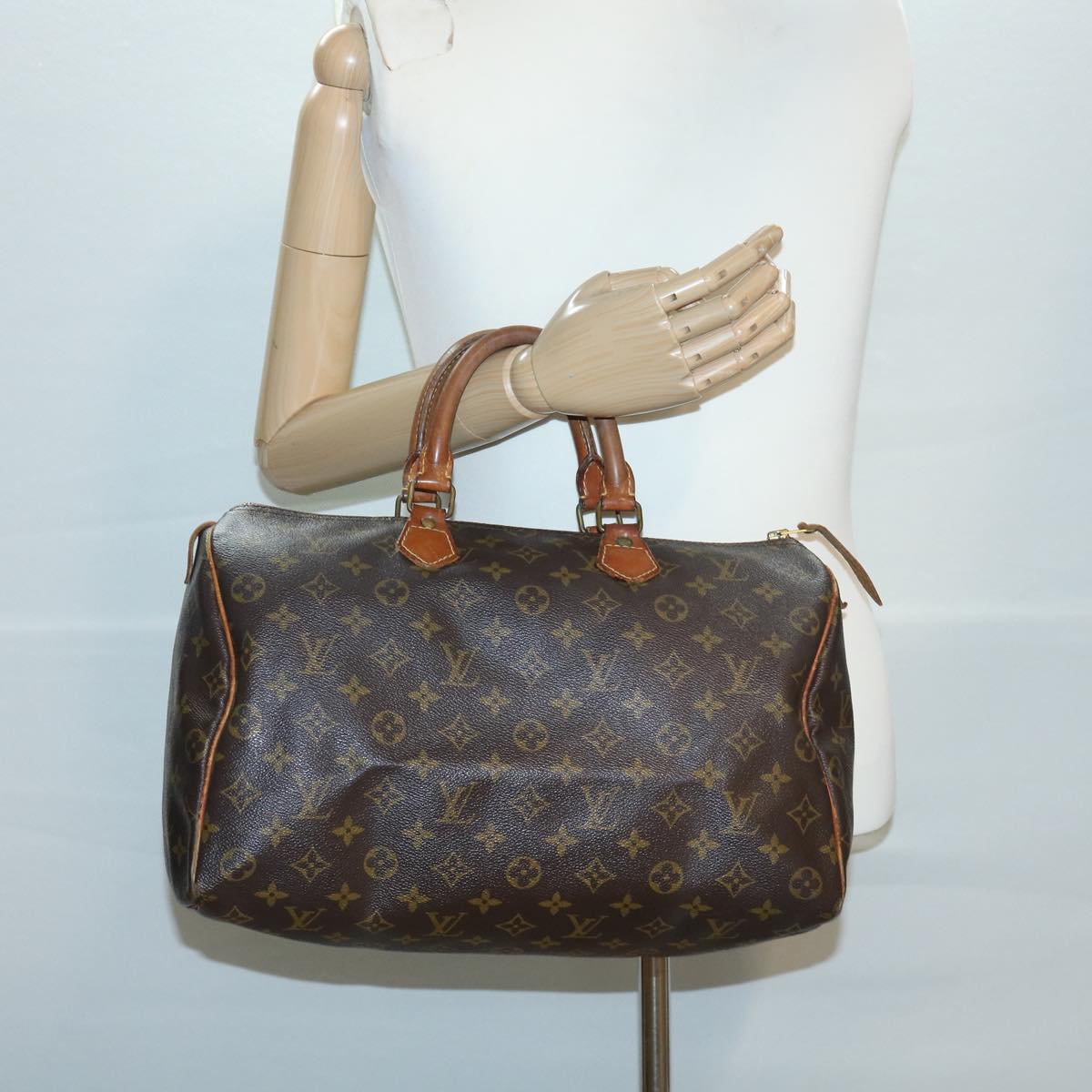 LOUIS VUITTON Monogram Speedy 35 Hand Bag M41524 LV Auth hs1443