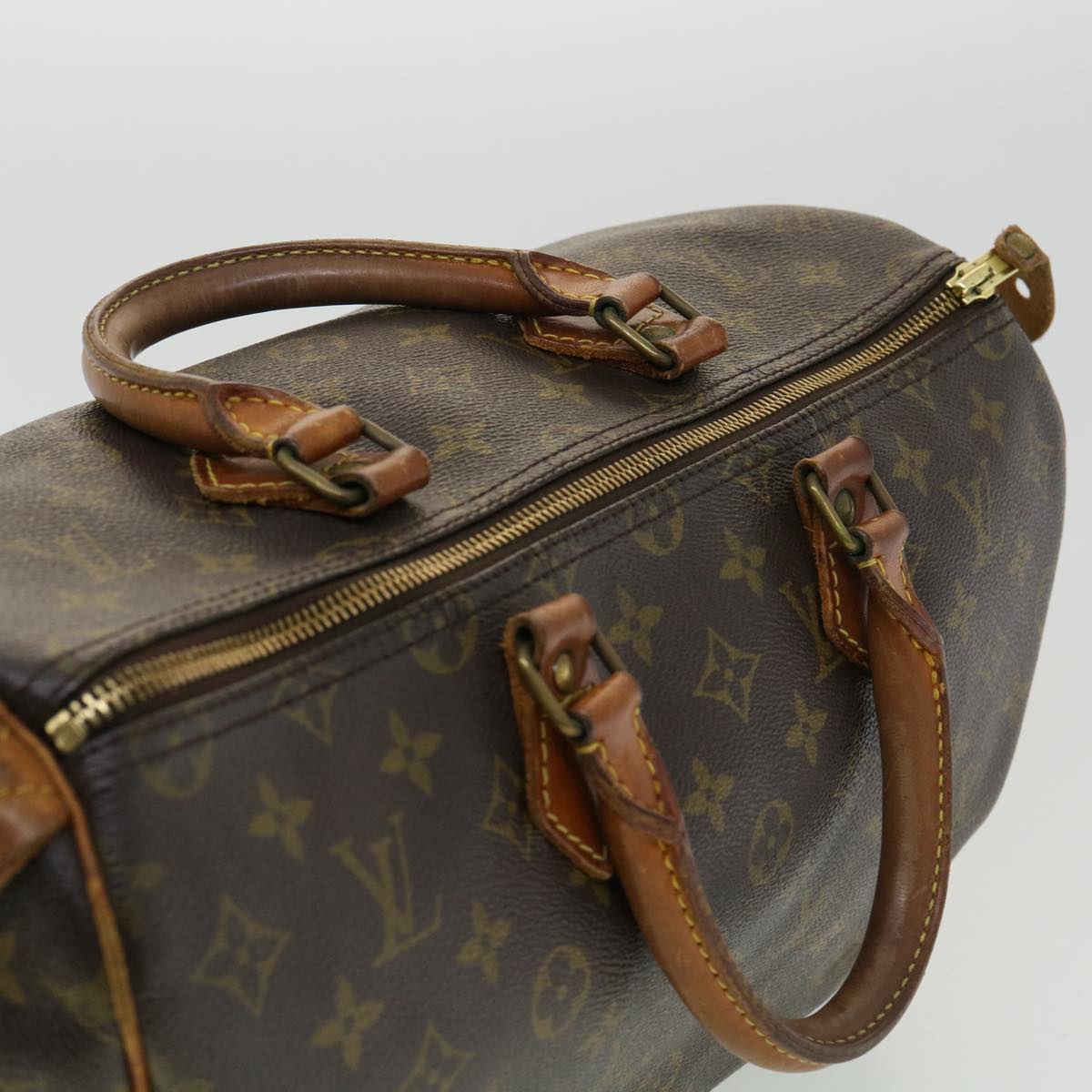 LOUIS VUITTON Monogram Speedy 35 Hand Bag M41524 LV Auth hs1443