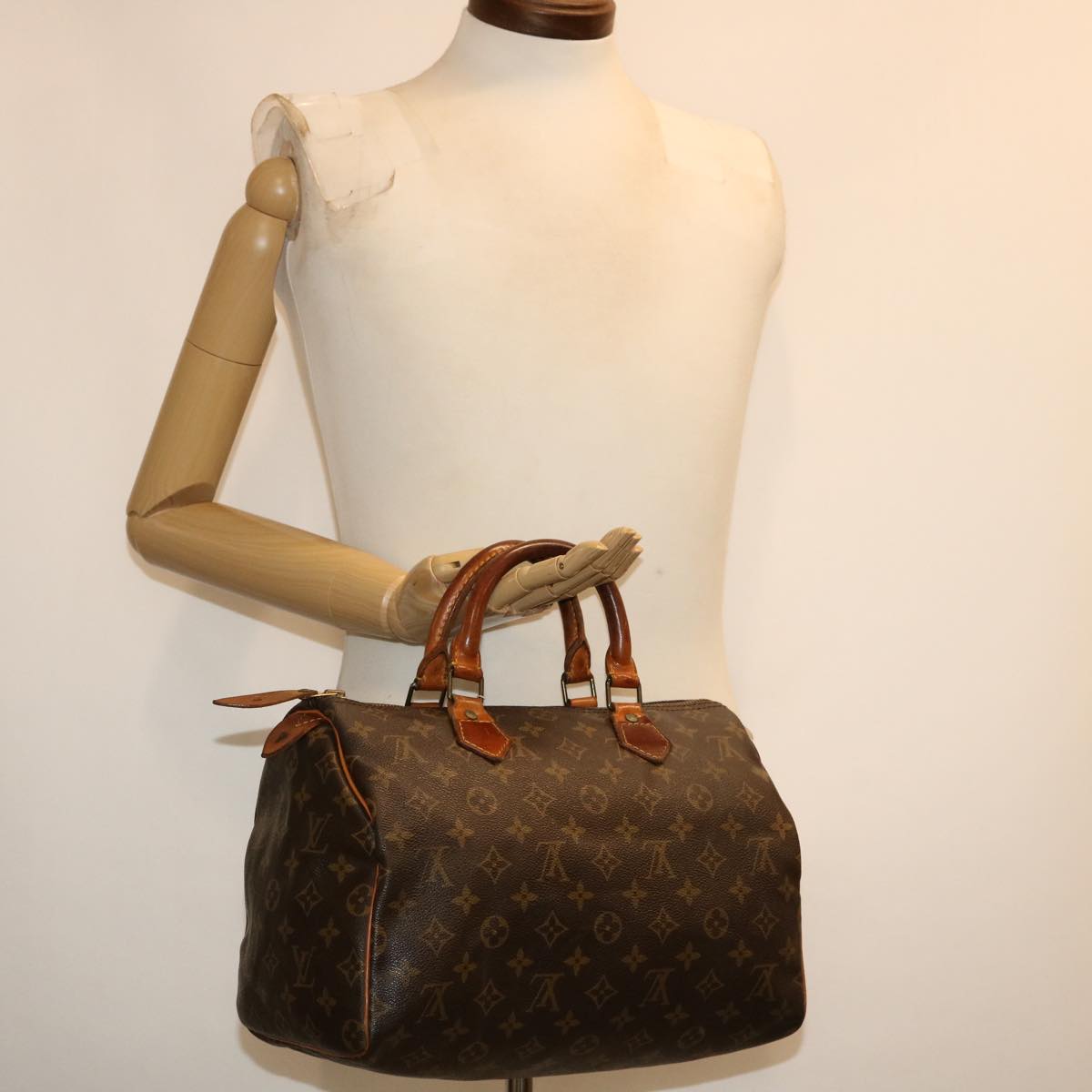 LOUIS VUITTON Monogram Speedy 35 Hand Bag M41524 LV Auth hs1445