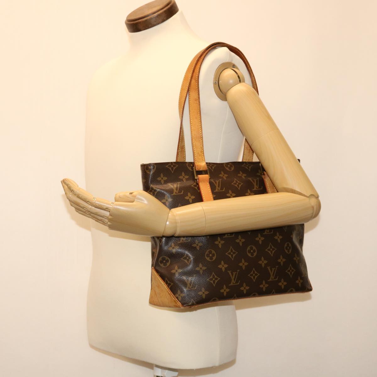 LOUIS VUITTON Monogram Cabas Piano Tote Bag M51148 LV Auth hs1513