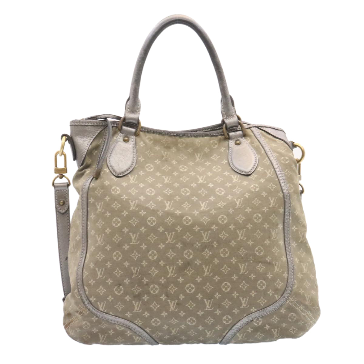 LOUIS VUITTON Monogram Mini Lin Anjoul Tote Bag Gray M95622 LV Auth hs243