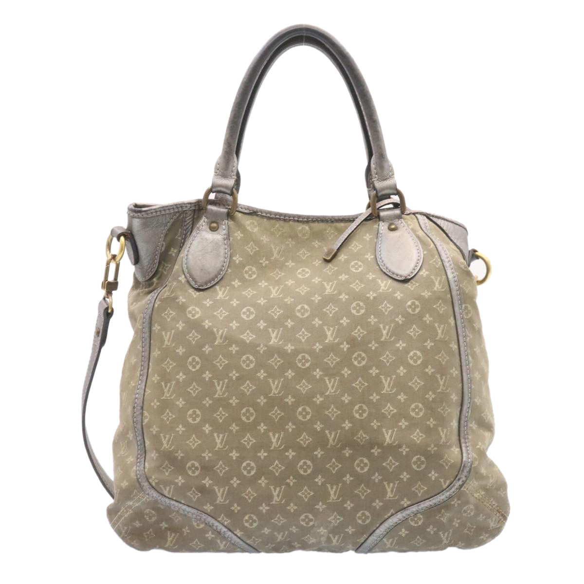 LOUIS VUITTON Monogram Mini Lin Anjoul Tote Bag Gray M95622 LV Auth hs243 - 0