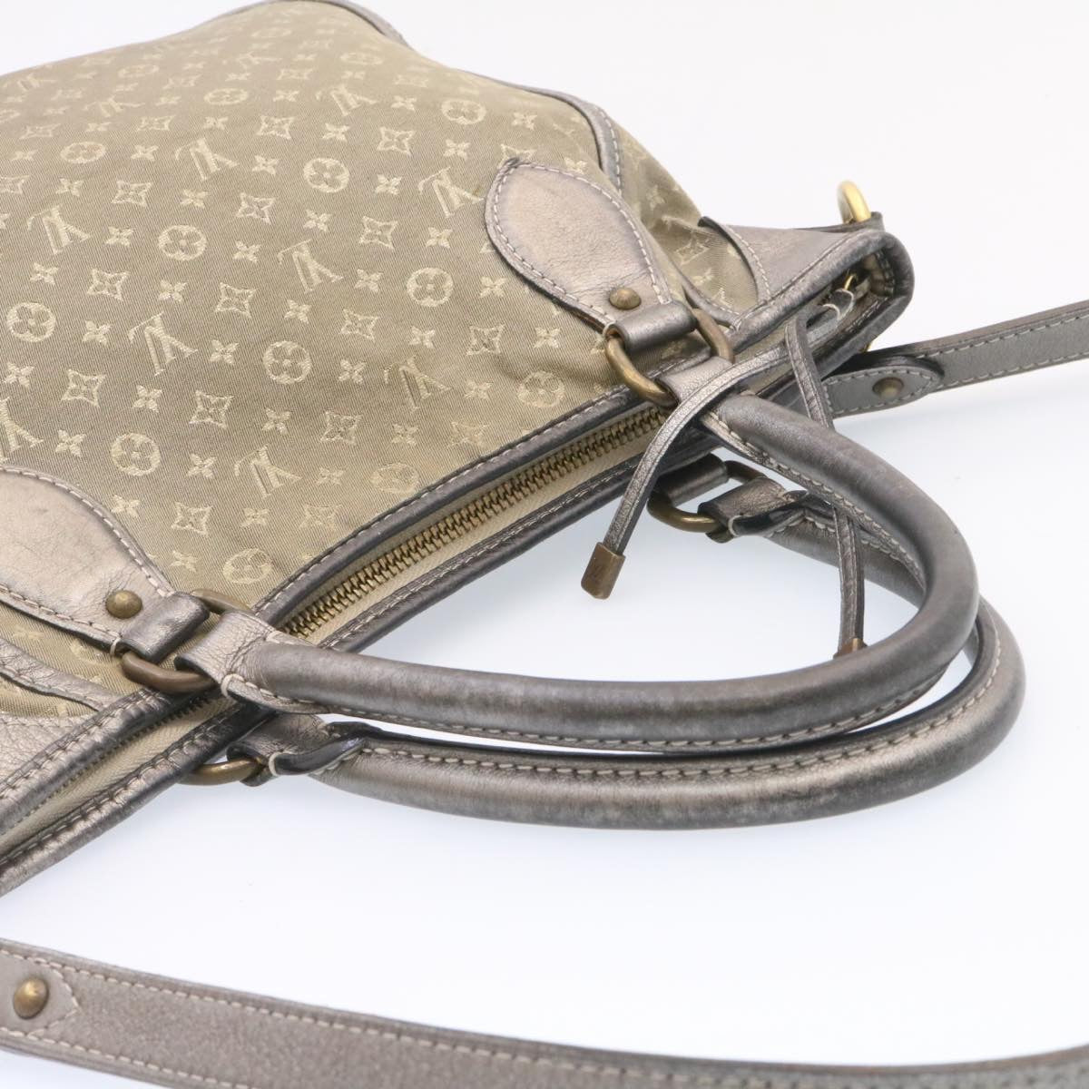 LOUIS VUITTON Monogram Mini Lin Anjoul Tote Bag Gray M95622 LV Auth hs243