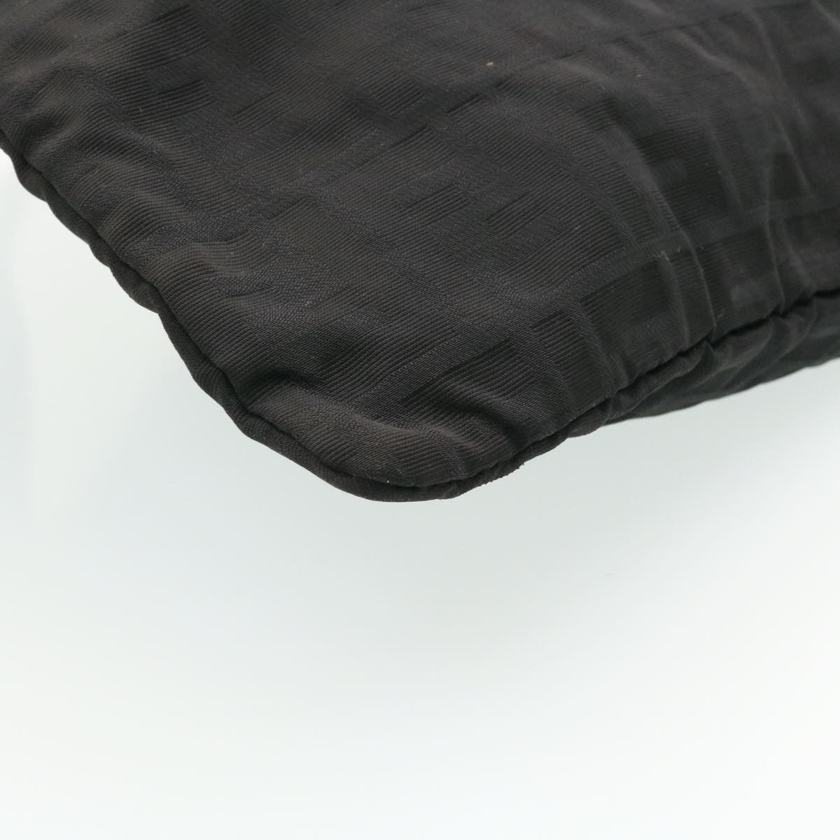 FENDI Zucca Canvas Shoulder Bag Black Auth hs267