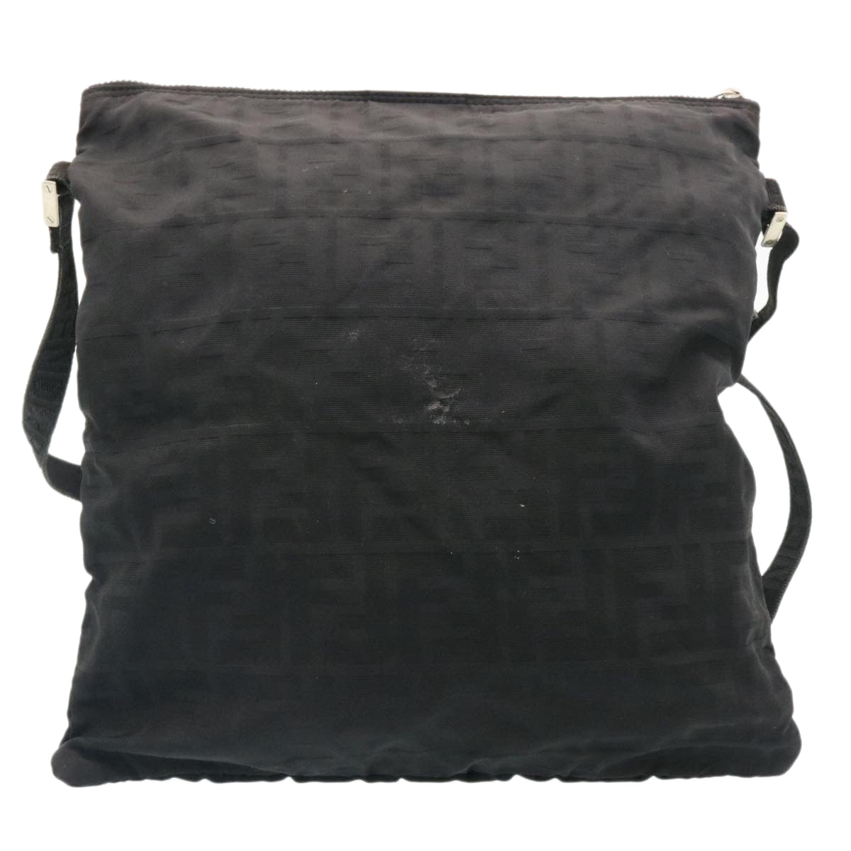 FENDI Zucca Canvas Shoulder Bag Black Auth hs267