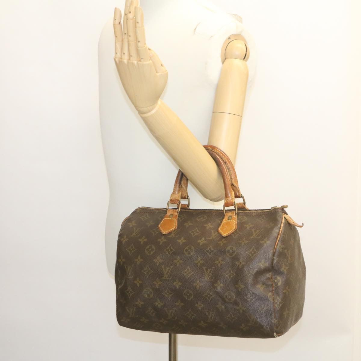 LOUIS VUITTON Monogram Speedy 30 Hand Bag M41526 LV Auth  hs363