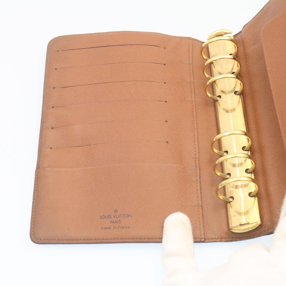 LOUIS VUITTON Monogram Agenda MM Day Planner Cover R20105 LV Auth hs384