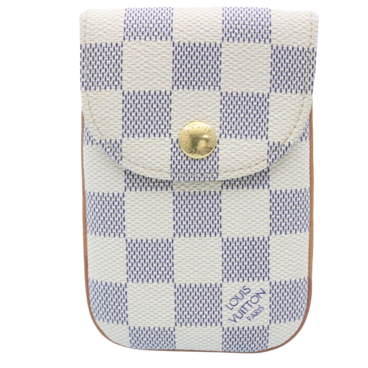 LOUIS VUITTON Damier Azur Etui Telephonne MM Cell Phone Case LV Auth hs448