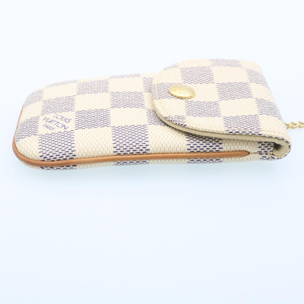 LOUIS VUITTON Damier Azur Etui Telephonne MM Cell Phone Case LV Auth hs448