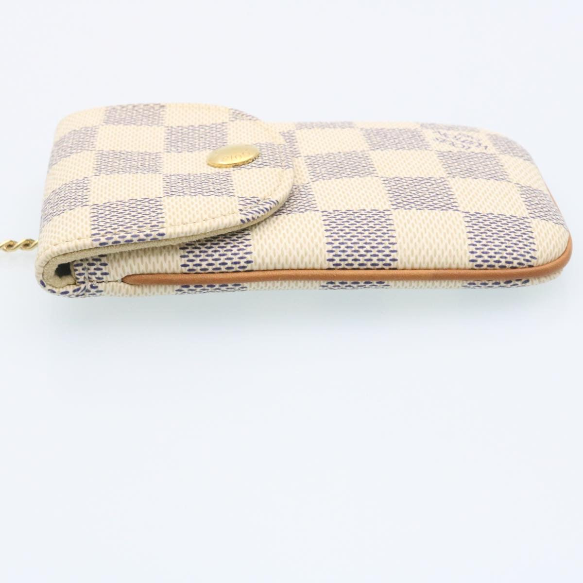 LOUIS VUITTON Damier Azur Etui Telephonne MM Cell Phone Case LV Auth hs448