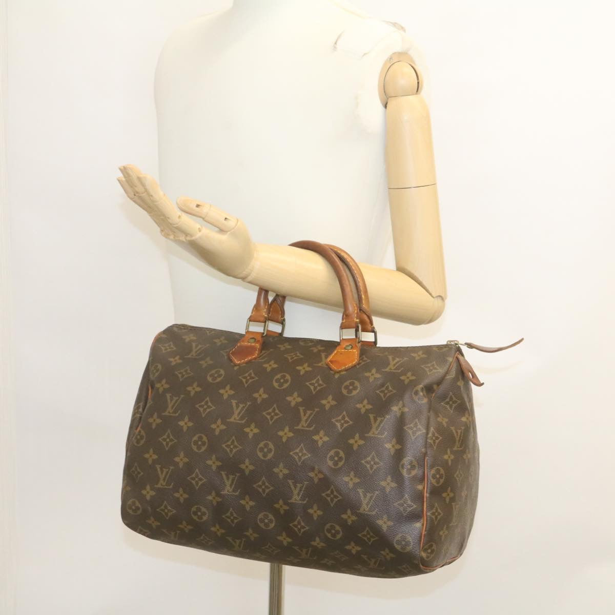 LOUIS VUITTON Monogram Speedy 35 Hand Bag M41524 LV Auth hs570