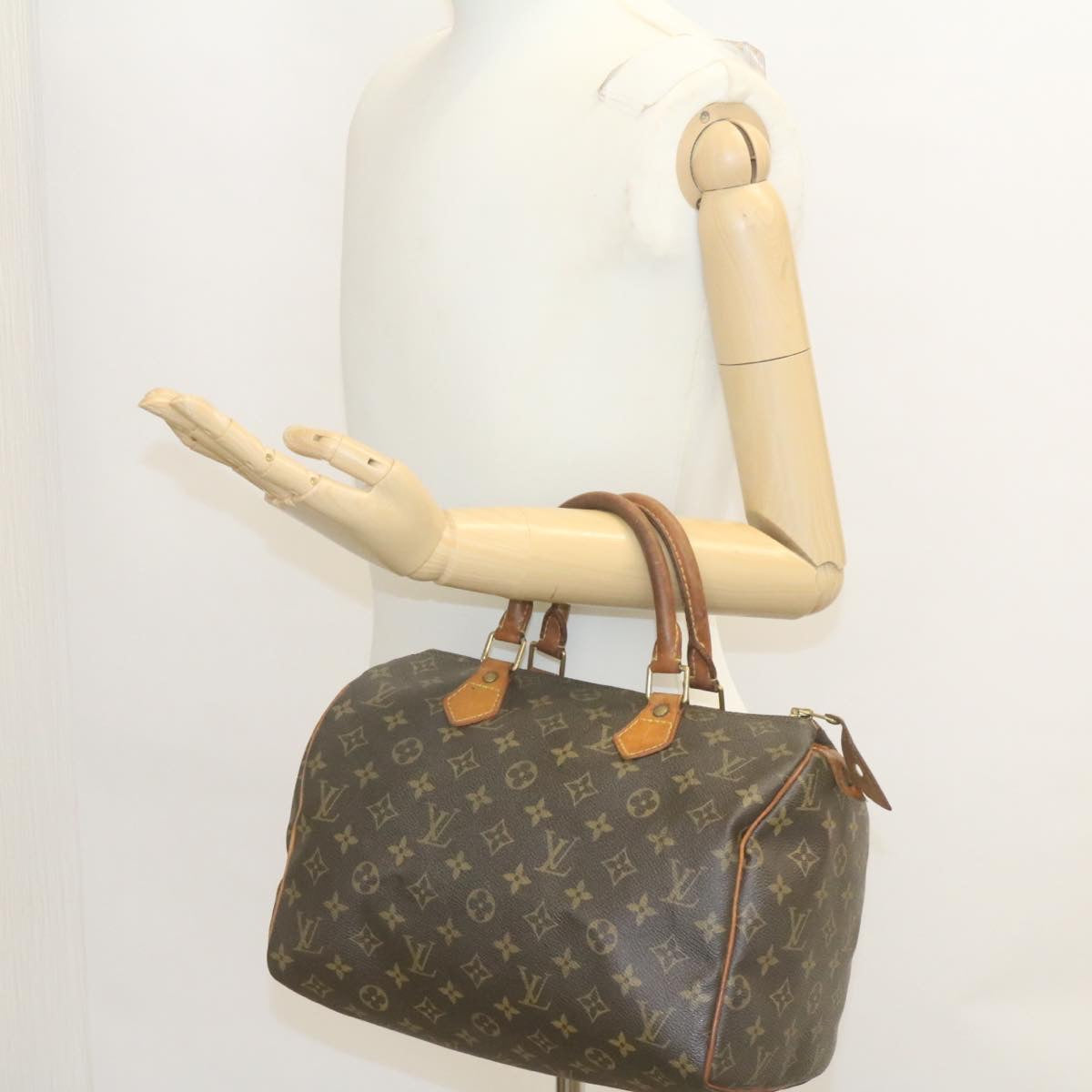 LOUIS VUITTON Monogram Speedy 30 Hand Bag M41526 LV Auth hs621