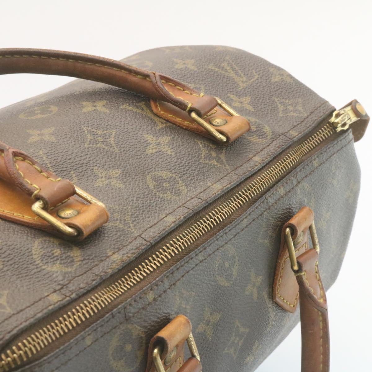 LOUIS VUITTON Monogram Speedy 30 Hand Bag M41526 LV Auth hs621