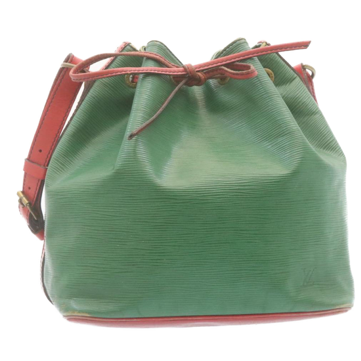 LOUIS VUITTON Epi Petit Noe Bicolor Shoulder Bag Green Red M44147 LV Auth hs658