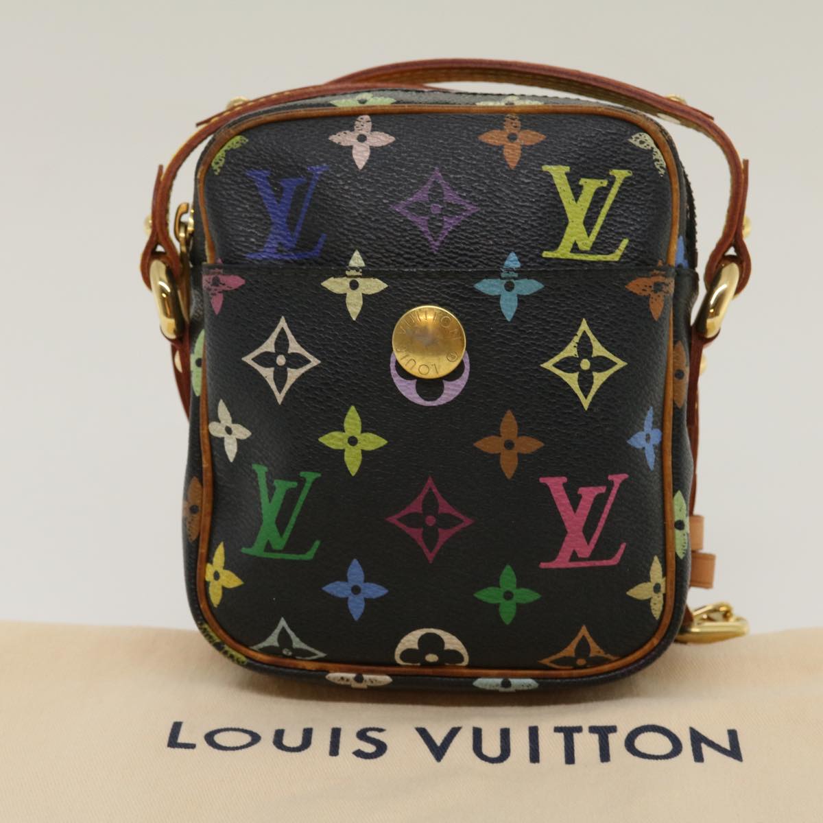 LOUIS VUITTON Monogram Multicolor lift Shoulder Bag Black M40056 LV Auth hs666
