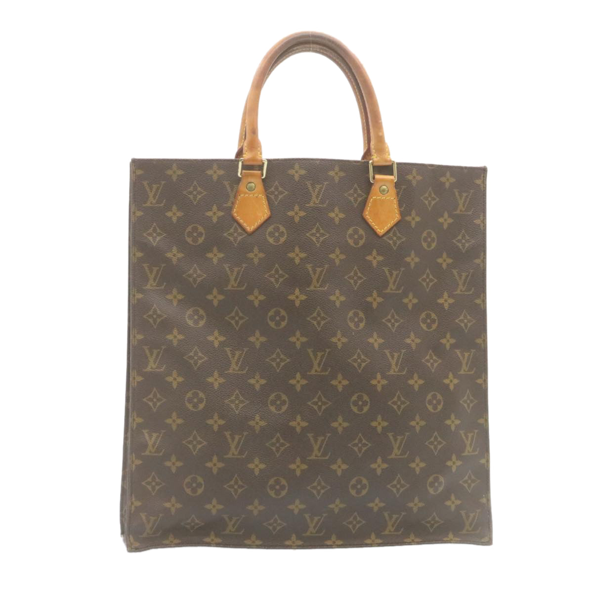 LOUIS VUITTON Monogram Sac Plat Hand Bag M51140 LV Auth hs673