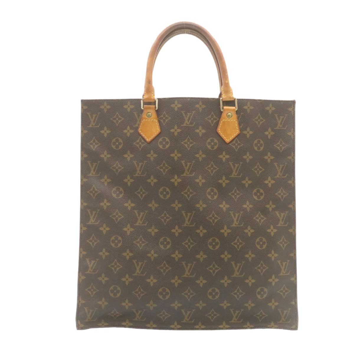 LOUIS VUITTON Monogram Sac Plat Hand Bag M51140 LV Auth hs673