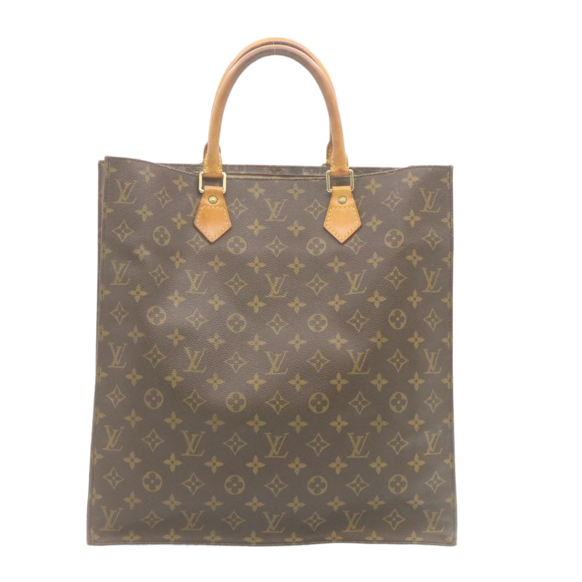 LOUIS VUITTON Monogram Sac Plat Hand Bag M51140 LV Auth hs673