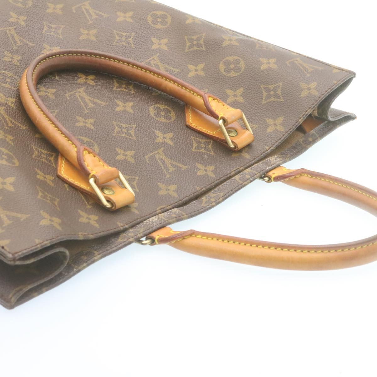 LOUIS VUITTON Monogram Sac Plat Hand Bag M51140 LV Auth hs673