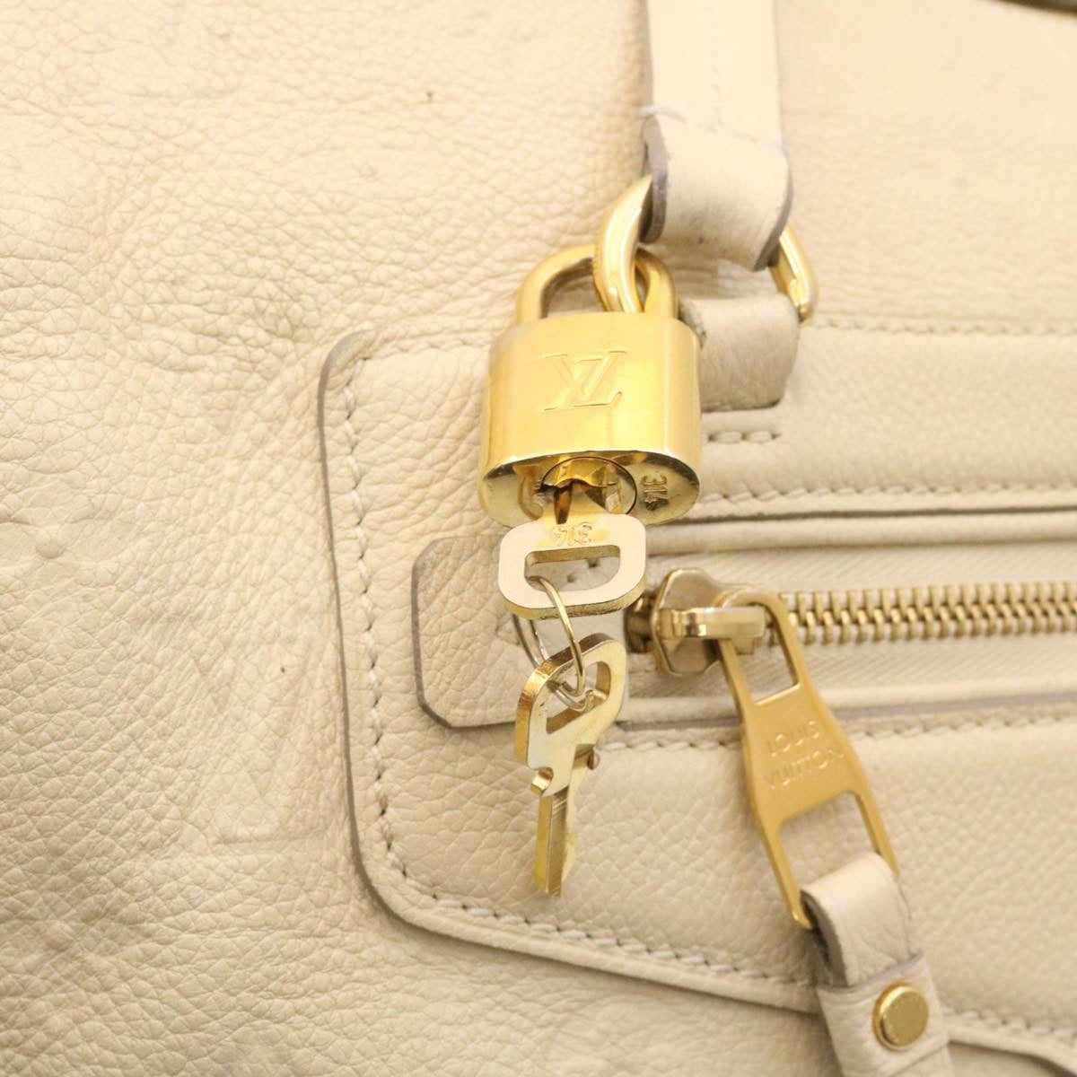 LOUIS VUITTON LumineusePM Hand Bag 2way Shoulder Bag White M93411 LV Auth hs680