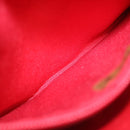 CHANEL Mini Matelasse Chain Flap Hand Bag Lamb Skin  Red Gold CC Auth hs688A-22