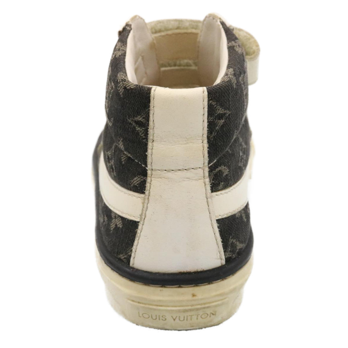 LOUIS VUITTON Monogram Sneakers Denim Kids Black White LV Auth hs704