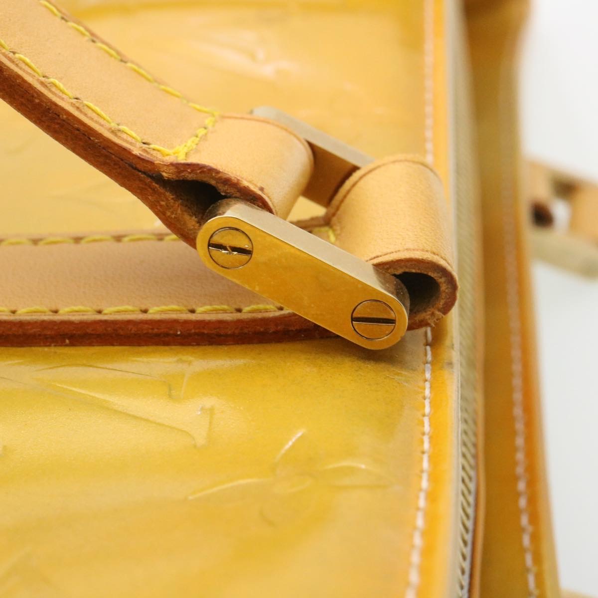 LOUIS VUITTON Monogram Vernis Columbus Tote Bag Yellow M91047 LV Auth hs719