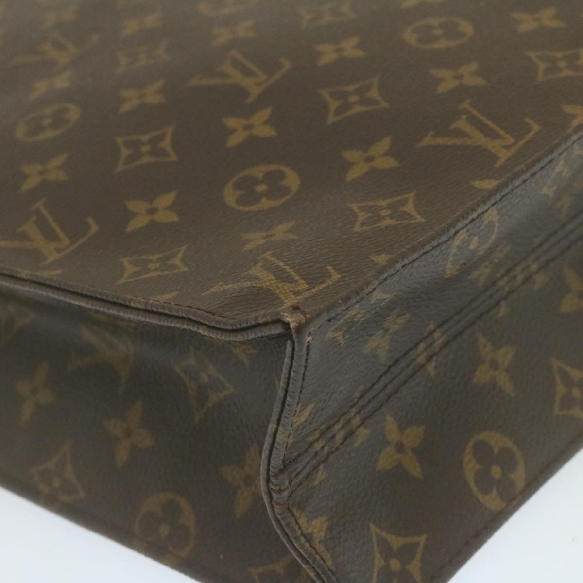 LOUIS VUITTON Monogram Sac Plat Hand Bag M51140 LV Auth hs869