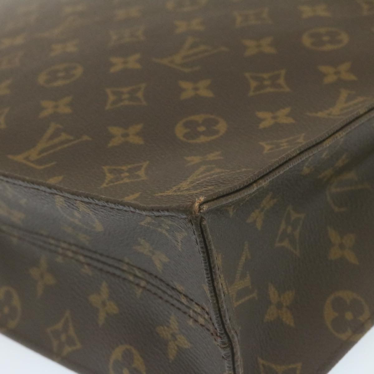 LOUIS VUITTON Monogram Sac Plat Hand Bag M51140 LV Auth hs869