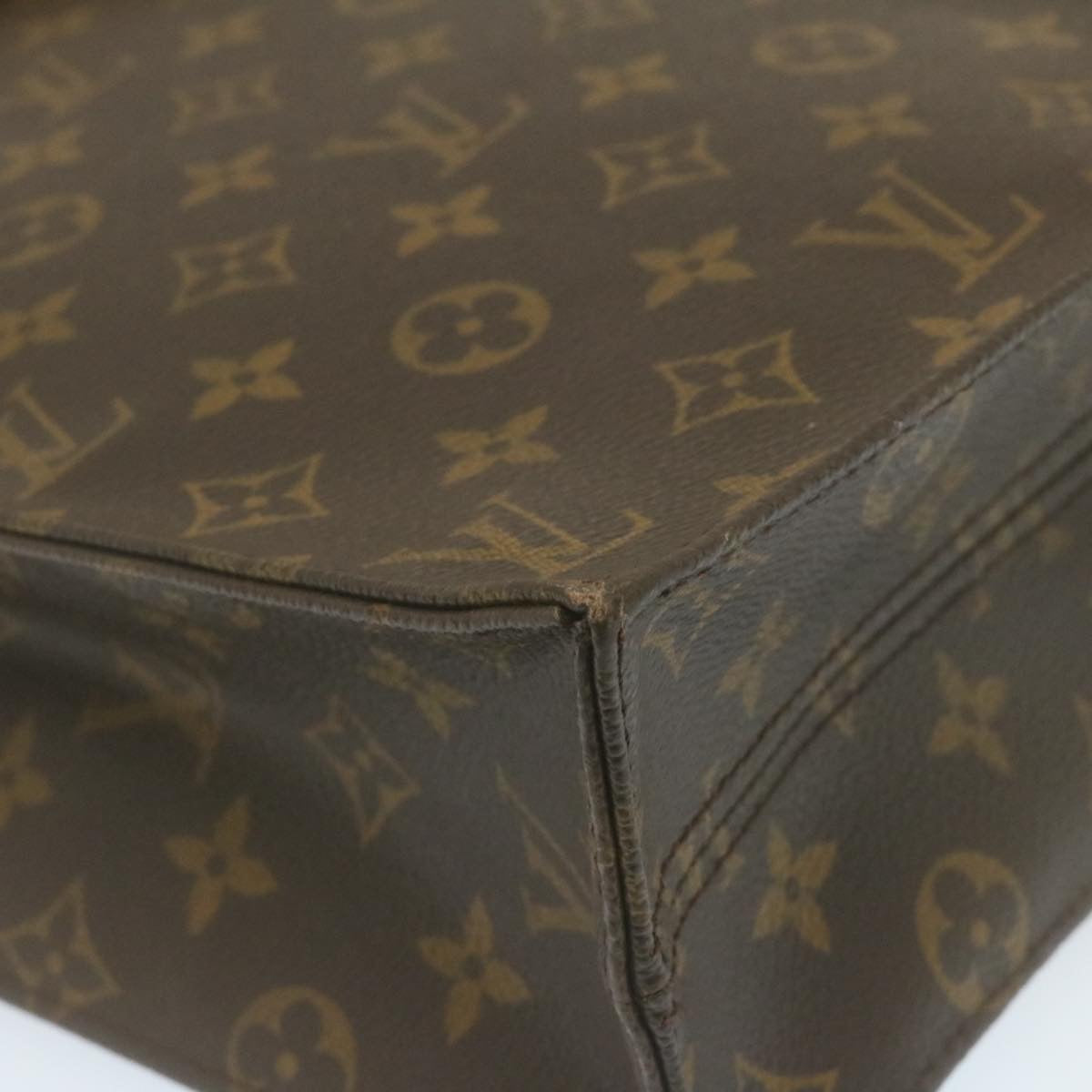 LOUIS VUITTON Monogram Sac Plat Hand Bag M51140 LV Auth hs869