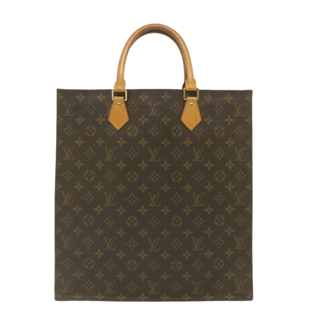 LOUIS VUITTON Monogram Sac Plat Hand Bag M51140 LV Auth hs869