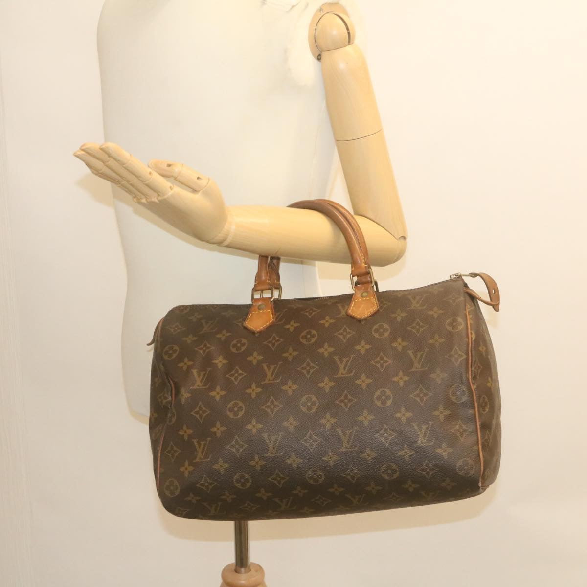 LOUIS VUITTON Monogram Speedy 35 Hand Bag M41524 LV Auth hs888