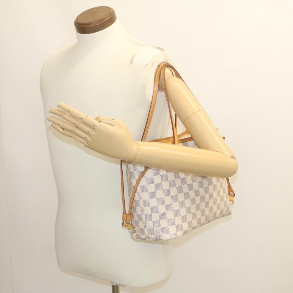 LOUIS VUITTON Damier Azur Neverfull PM Tote Bag N41362 LV Auth hs898