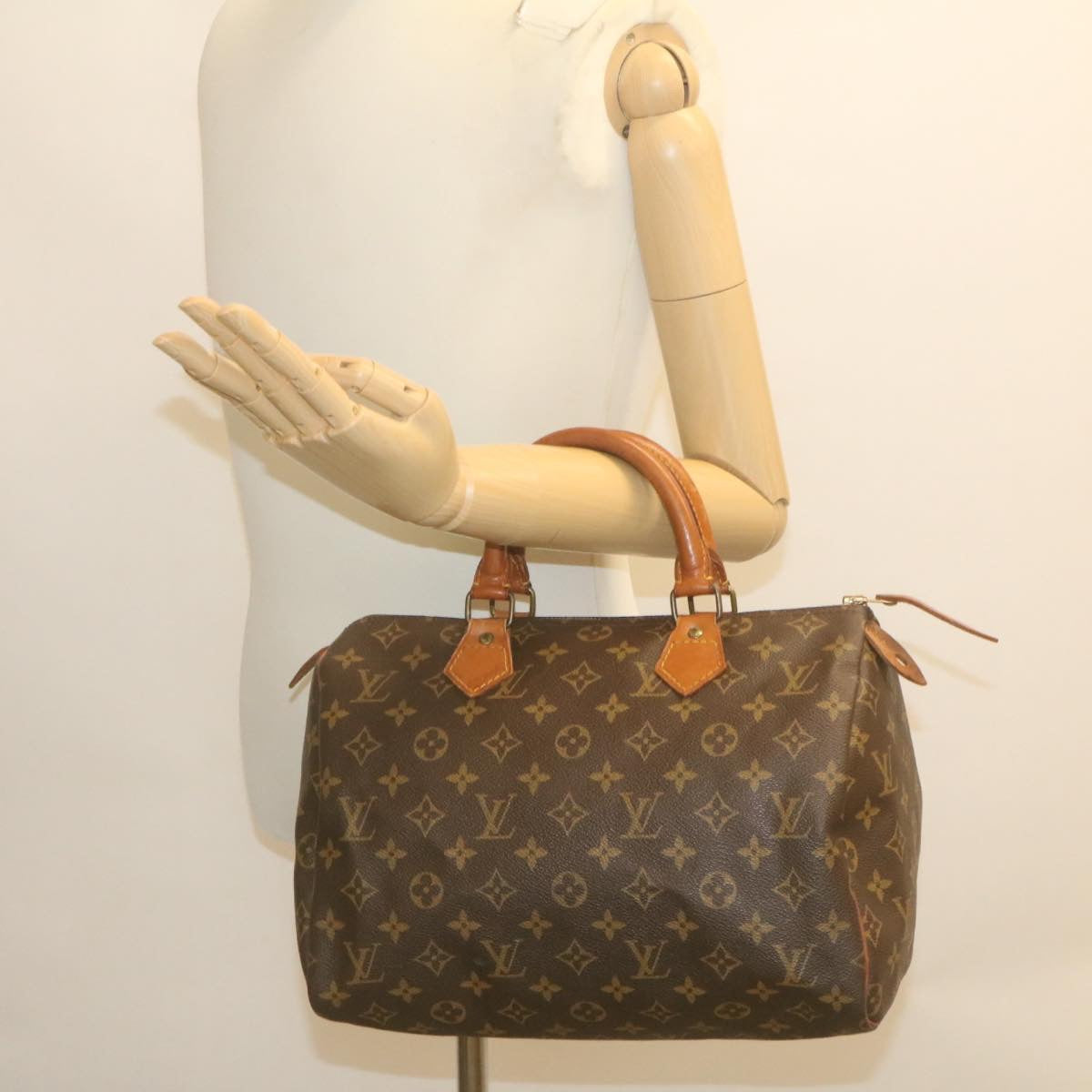 LOUIS VUITTON Monogram Speedy 30 Hand Bag M41526 LV Auth hs925