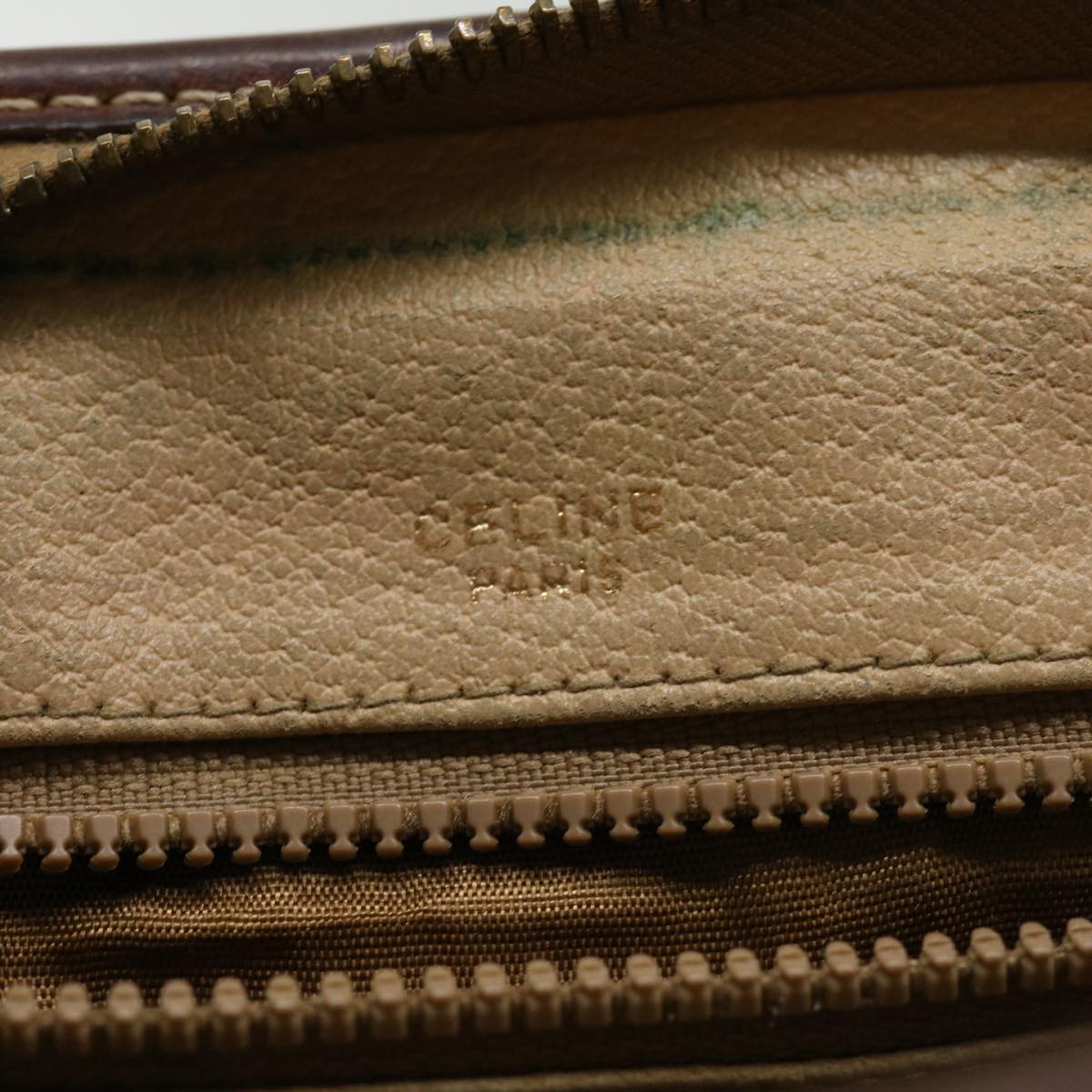 CELINE Macadam Canvas Clutch Bag PVC Leather Brown Auth im378