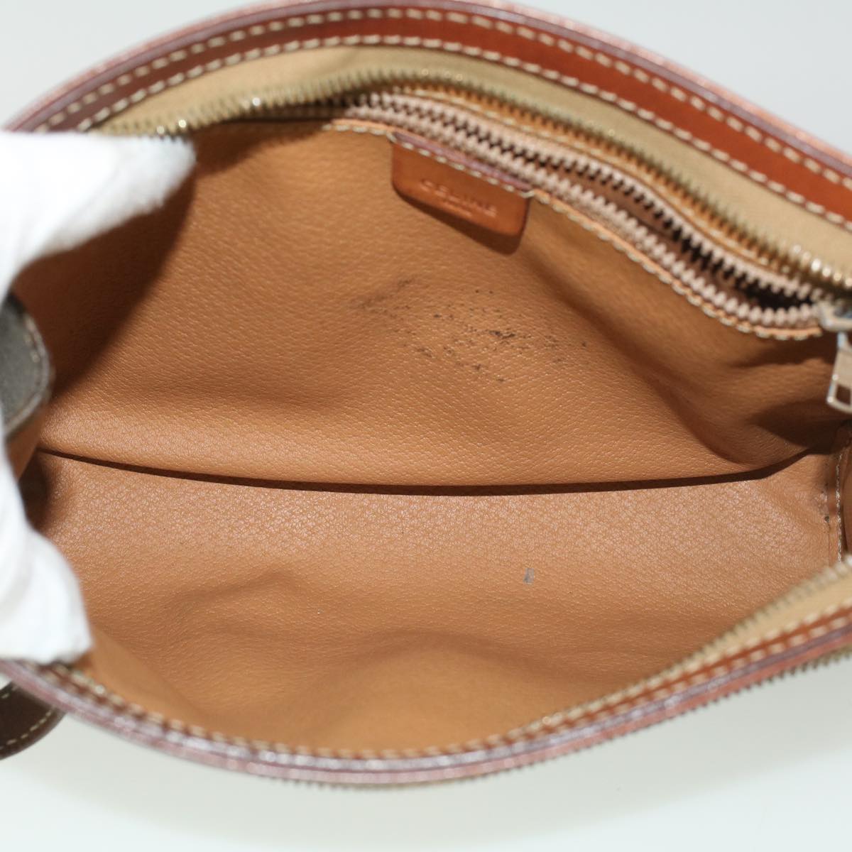 CELINE Macadam Canvas Clutch Hand Bag PVC Leather 3Set Brown purple Auth im395