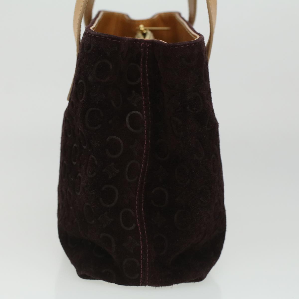 CELINE Macadam Canvas Clutch Hand Bag PVC Leather 3Set Brown purple Auth im395