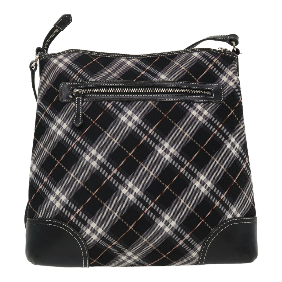 BURBERRY Nova Check Shoulder Bag Nylon Black Auth im409