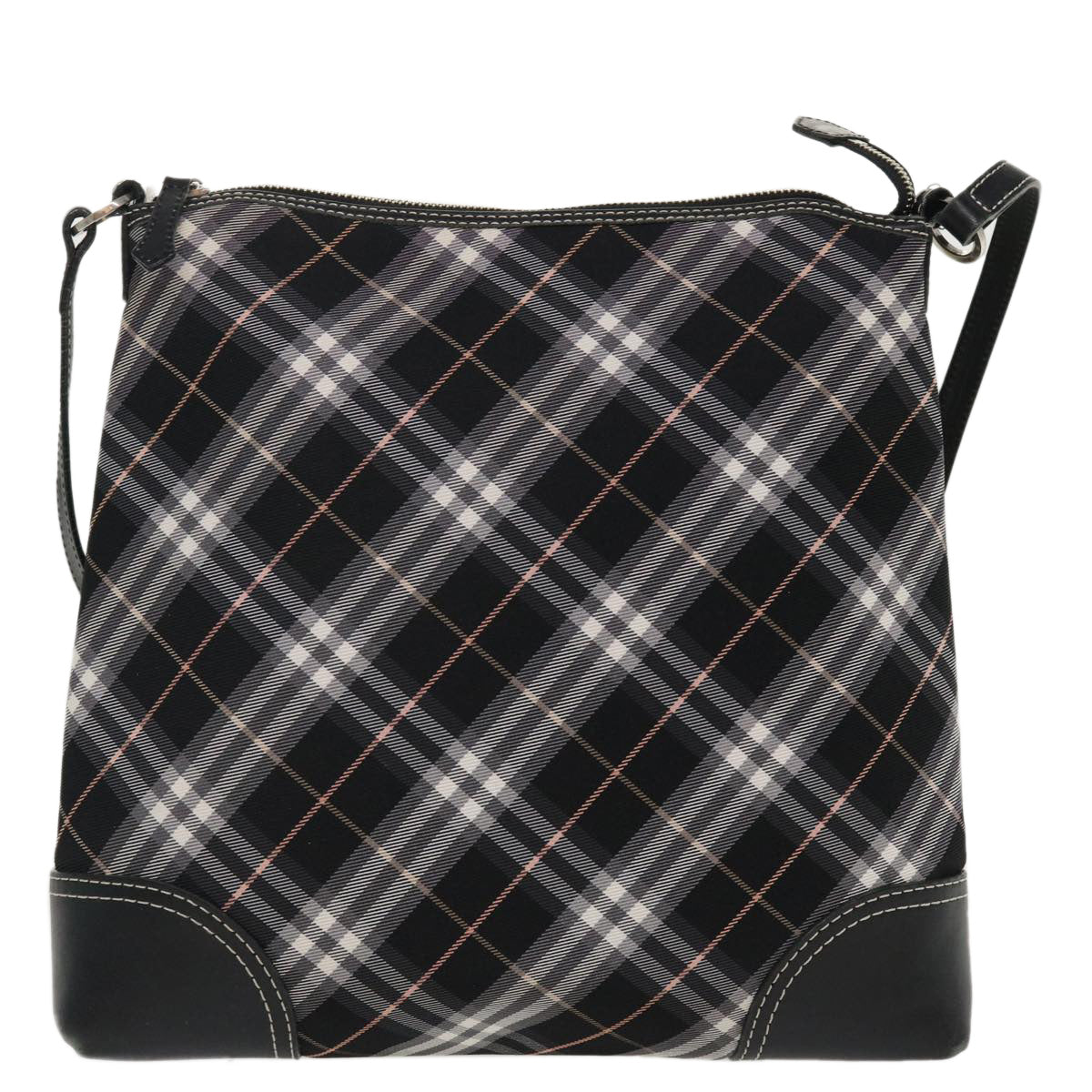 BURBERRY Nova Check Shoulder Bag Nylon Black Auth im409 - 0